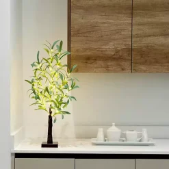 Pre-Lit Warm LED Olive Tree, 2 ft.
