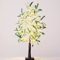Pre-Lit Warm LED Olive Tree, 2 ft.