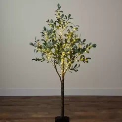 Pre-Lit Warm LED Olive Tree, 5 ft.