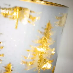 Pre-Lit White and Gold Christmas Tree Jar