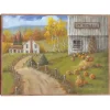 Pumpkin Farm Framed Canvas Art Print