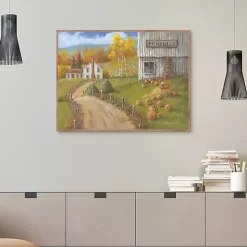 Pumpkin Farm Framed Canvas Art Print