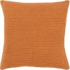 Pumpkin Orange Subtle Striped Oversized Pillow