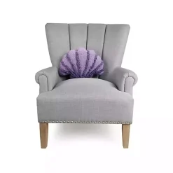 Purple Seashell Shaped Throw Pillow