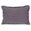 Purple Woven Stripes Fringe Lumbar Pillow
