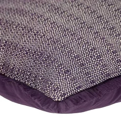 Purple Woven Stripes Fringe Pillow