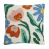 Rainbow Florals Hooked Wool Pillow