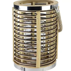 Rattan Hurricane Lantern with Jute Rope