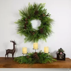 Real Touch Pine and Cedar Jingle Bell Wreath