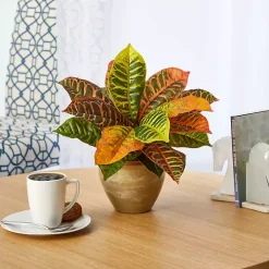 Real Touch Potted Garden Croton Plant