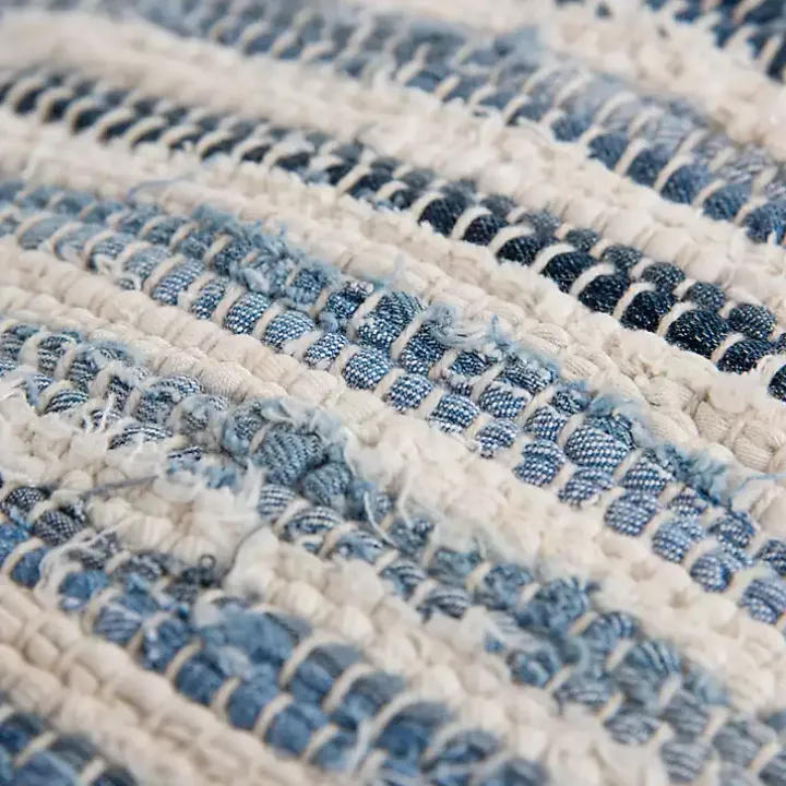 Recycled Denim Stitched Lumbar Pillow