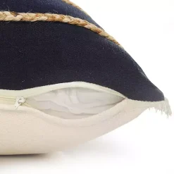 Red & Navy Nautical Rope Throw Pillow, 24x24