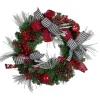 Red and Black Bow Wreath