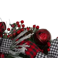 Red and Black Bow Wreath