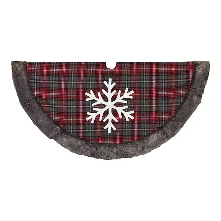 Red and Black Buffalo Plaid Christmas Tree Skirt