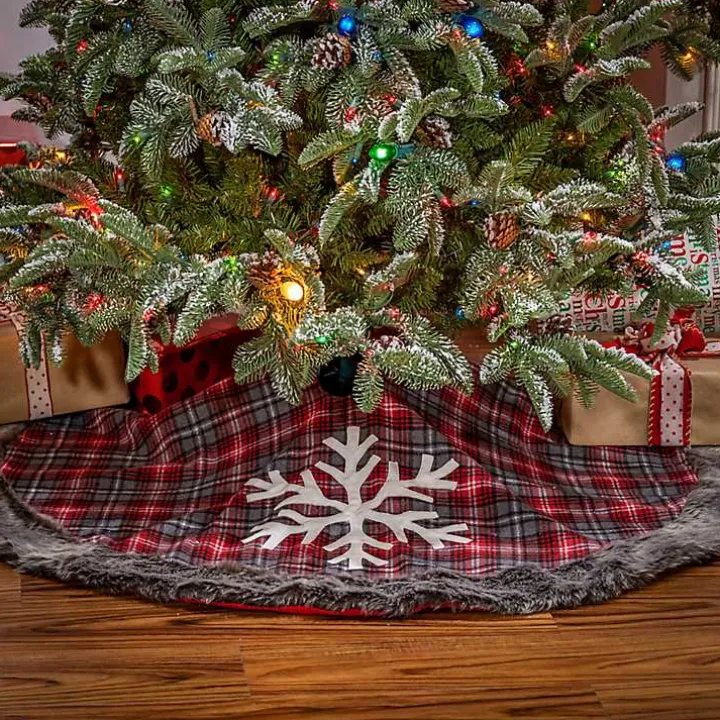 Red and Black Buffalo Plaid Christmas Tree Skirt