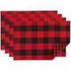 Red and Black Gingham Placemats, Set of 4