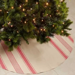 Red and Tan Striped Tree Skirt