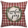Red and White Plaid Comfort and Joy Pillow
