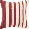 Red Asymmetrical Linear Throw Pillow