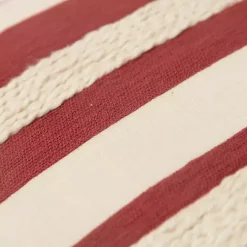 Red Asymmetrical Linear Throw Pillow