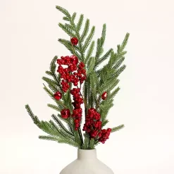 Red Berries & Bells Christmas Stems, Set of 2