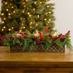 Red Berry and Juniper Christmas Centerpiece