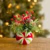 Red Berry Arrangement in Peppermint Vase