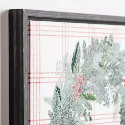 Red Berry Wreath and Windowpane Canvas Art Print