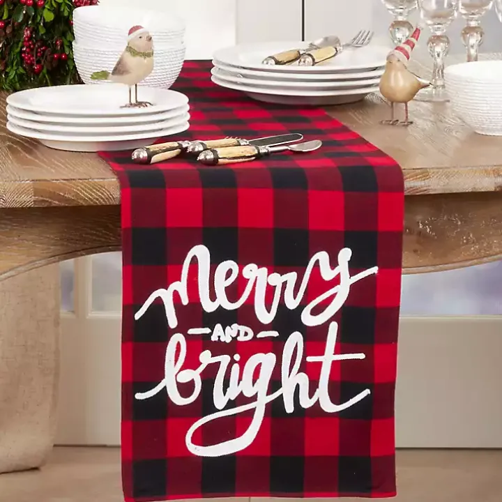 Red Buffalo Check Merry & Bright Table Runner