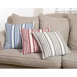 Red Coastal Stripe Pillow