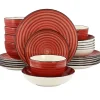 Red Gia Stoneware 24-pc. Dinnerware Set