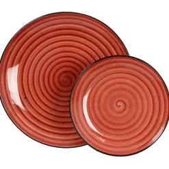 Red Gia Stoneware 24-pc. Dinnerware Set