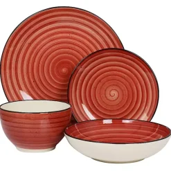 Red Gia Stoneware 24-pc. Dinnerware Set
