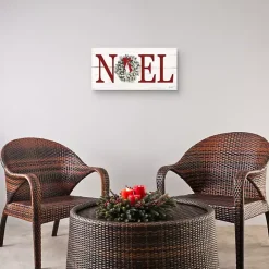Red Noel Wreath Canvas Art Print