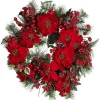 Red Poinsettia and Berry Wreath