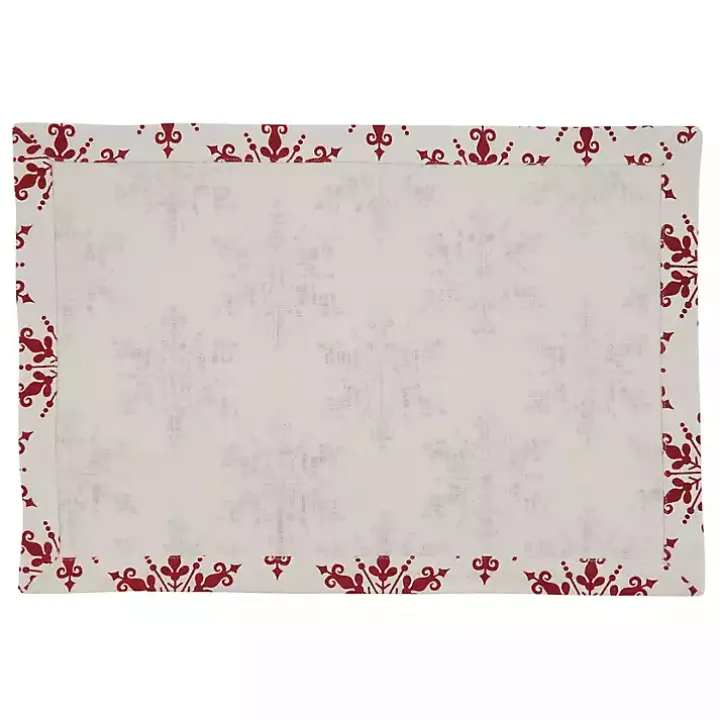 Red Snowflake Christmas Placemats, Set of 4