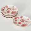 Red Snowflake Plates, Set of 4