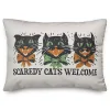 Retro Scaredy Cats Welcome Outdoor Accent Pillow
