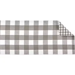 Reversible Gray and White Table Runner, 14x108