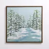 River Winter Scene Framed Canvas Art Print