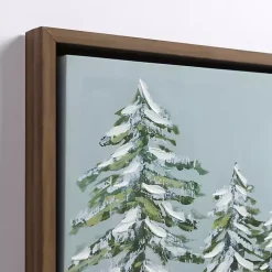 River Winter Scene Framed Canvas Art Print