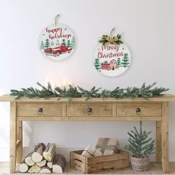 Round Christmas & Holidays Wall Plaques, Set of 2