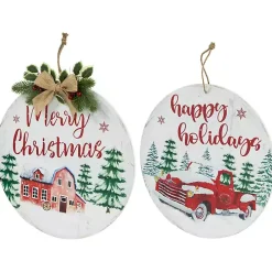Round Christmas & Holidays Wall Plaques, Set of 2