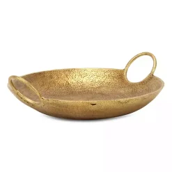 Round Gold Cast Iron Dish with Handles