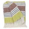 Rust and Neon Herringbone Multi Striped Throw