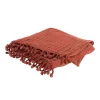 Rust Cable Knit Tassel Throw