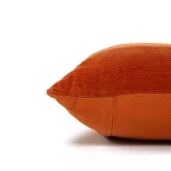 Rust Velvet Corduroy Lumbar Pillow