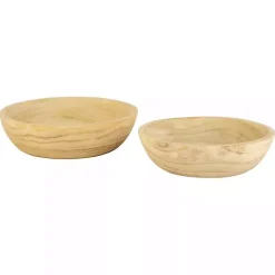 Rustic Forest Ivory Hand Carved 2-pc. Bowl Set