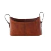 Rustic Leather Magazine Basket